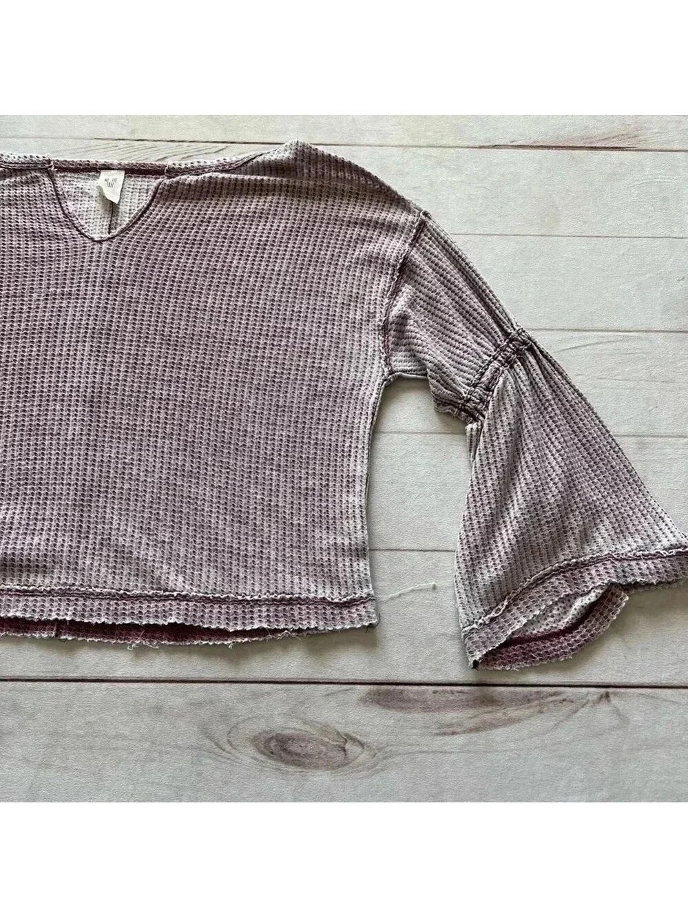 WE The Free Free People Womens XS Lavender Long Flare Thermal Sleeve Sh… - Picture 5 of 7